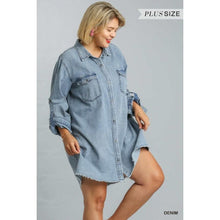 Load image into Gallery viewer, Denim Dress with Unfinished Hem-Dress-Ewa Squared Boutique