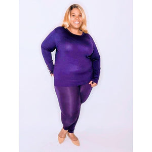 Purple Power Sleeve Sweater-Top-Ewa Squared Boutique