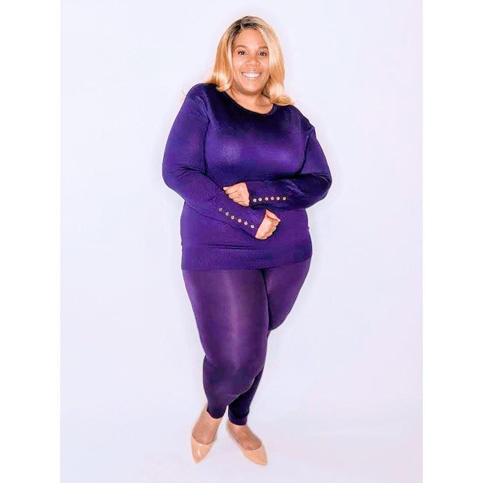Purple Power Sleeve Sweater-Top-Ewa Squared Boutique